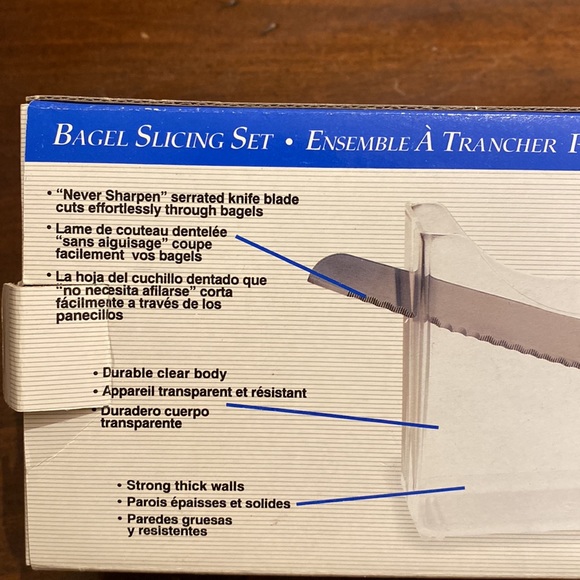 Progressive International  2 Piece Clear Acrylic Bagel Slicing Set Holder + NEW - Picture 7 of 10